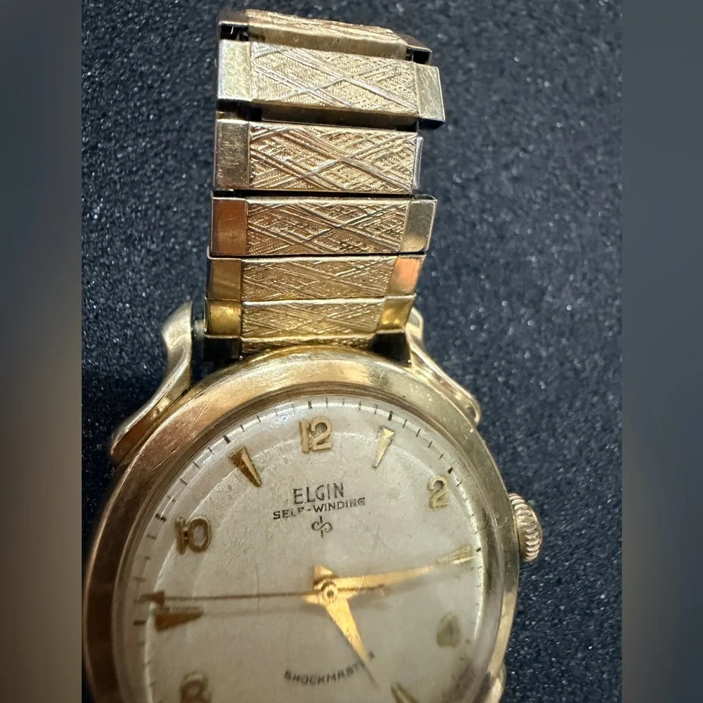 Vintage Elgin Self-Winding Shockmaster Gold Men's Watch
